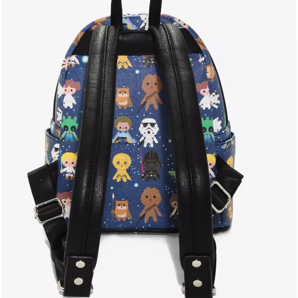 Disney Parks Star Wars Lounge fly SChibi Characters Cute Mini Backpack Like New - Picture 3 of 10